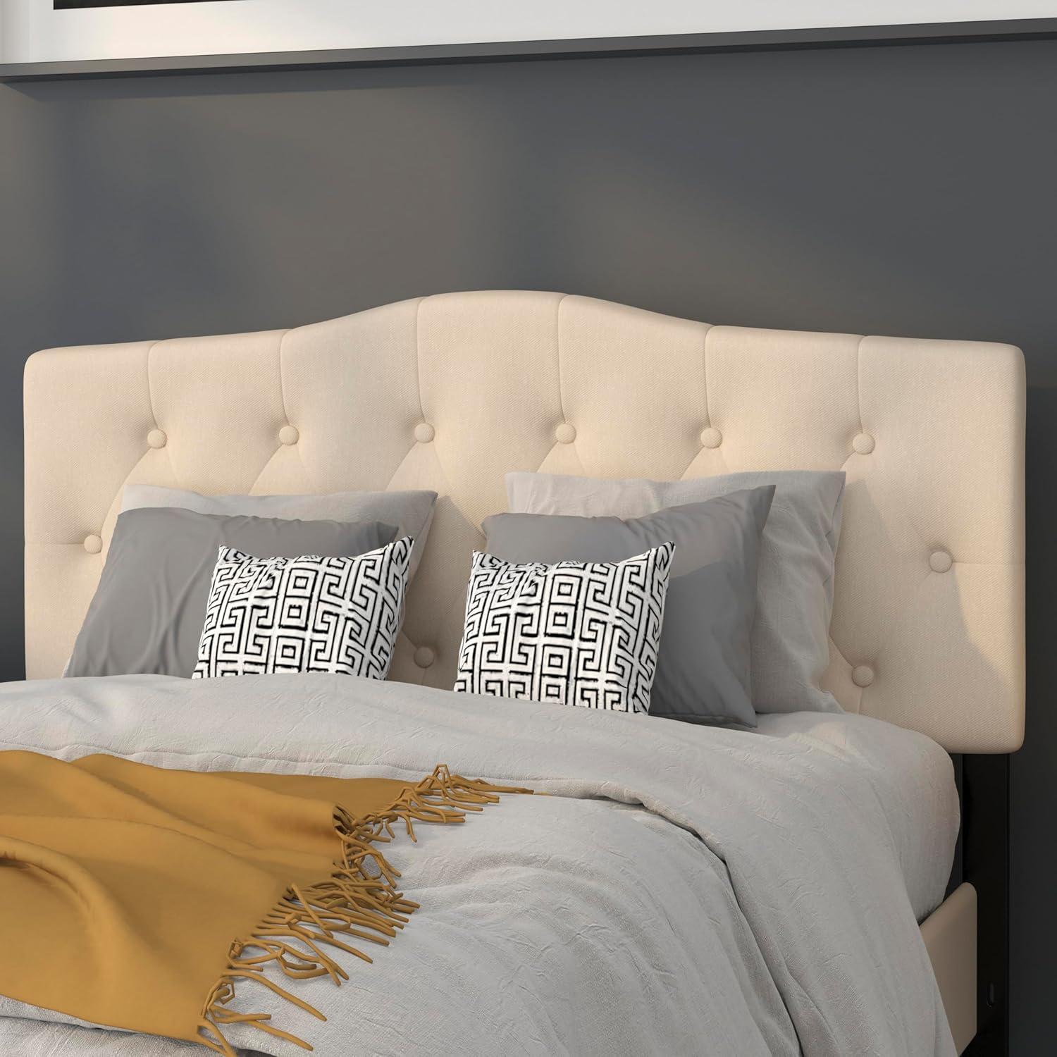 imageFlash Furniture Cambridge Tufted Upholstered Full Size Headboard in Dark Gray FabricBeige