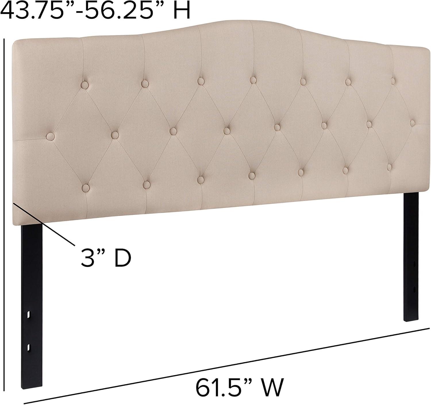 imageFlash Furniture Cambridge Tufted Upholstered Full Size Headboard in Dark Gray FabricBeige