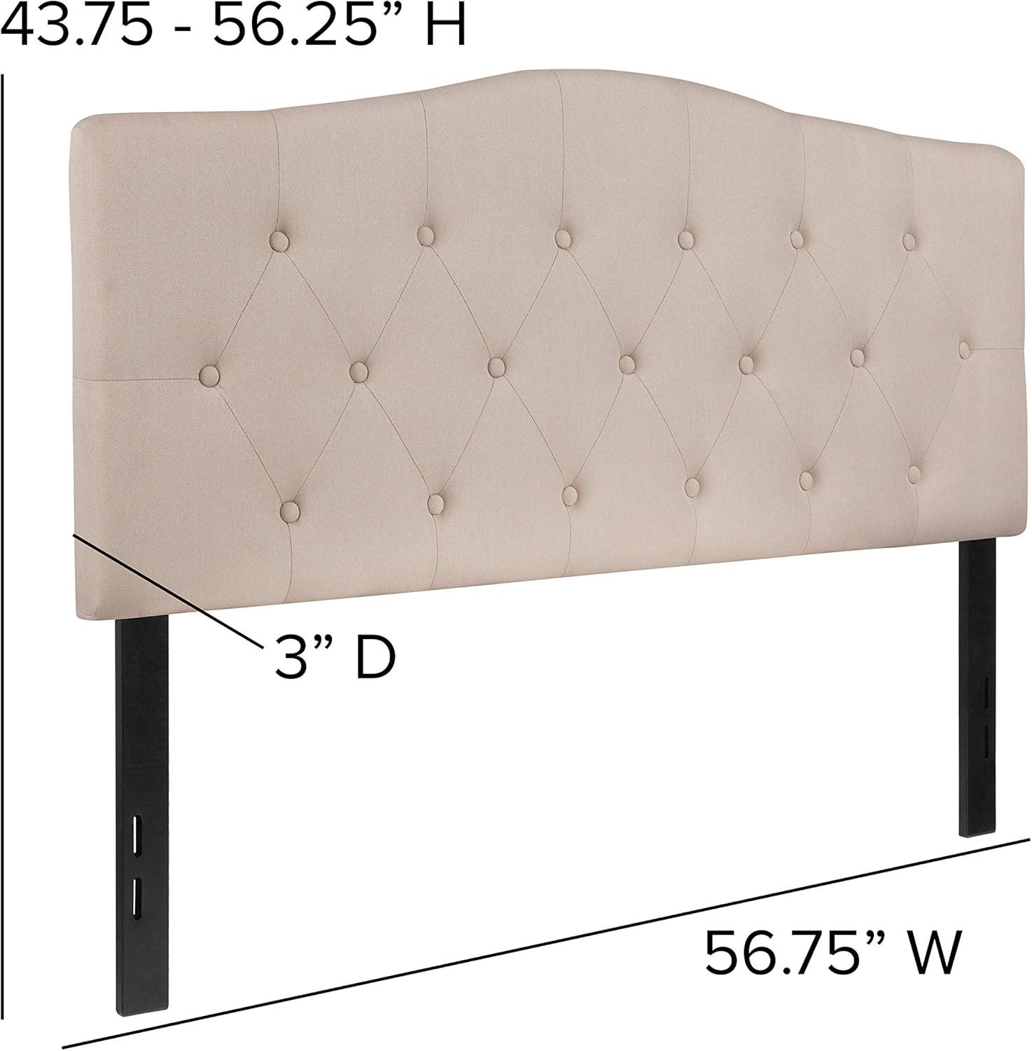 imageFlash Furniture Cambridge Tufted Upholstered Full Size Headboard in Dark Gray FabricBeige