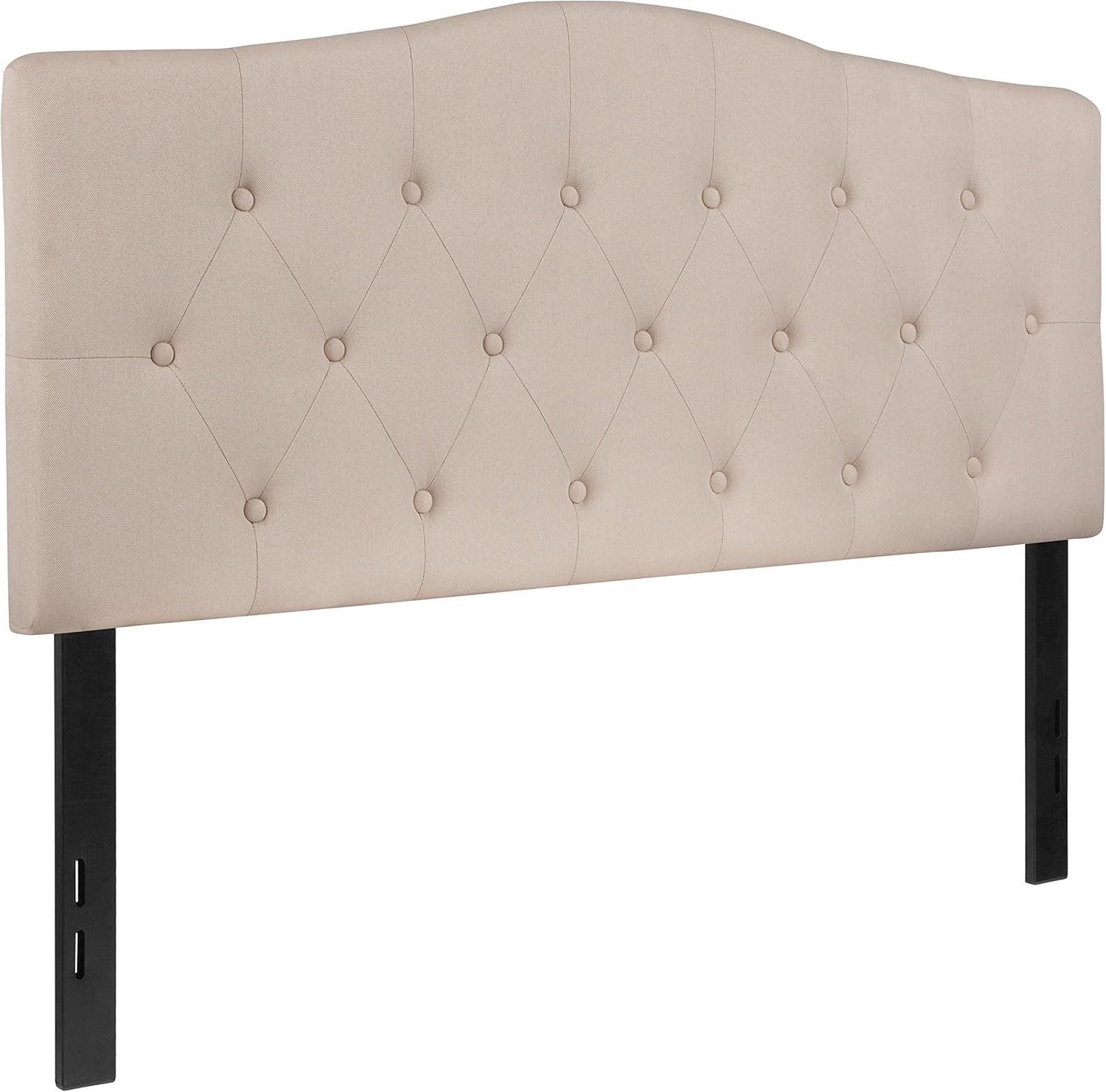 imageFlash Furniture Cambridge Tufted Upholstered Full Size Headboard in Dark Gray FabricBeige