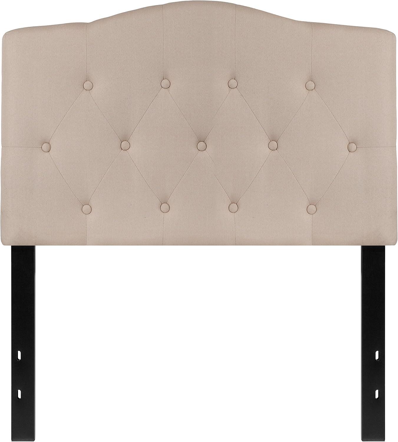 imageFlash Furniture Cambridge Tufted Upholstered Full Size Headboard in Dark Gray FabricBeige