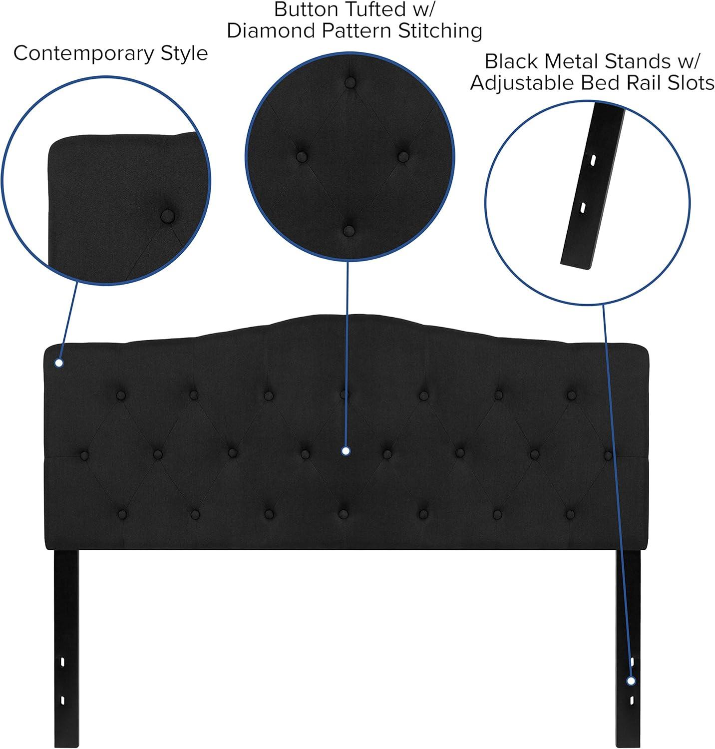 imageFlash Furniture Cambridge Tufted Upholstered Full Size Headboard in Dark Gray FabricBlack