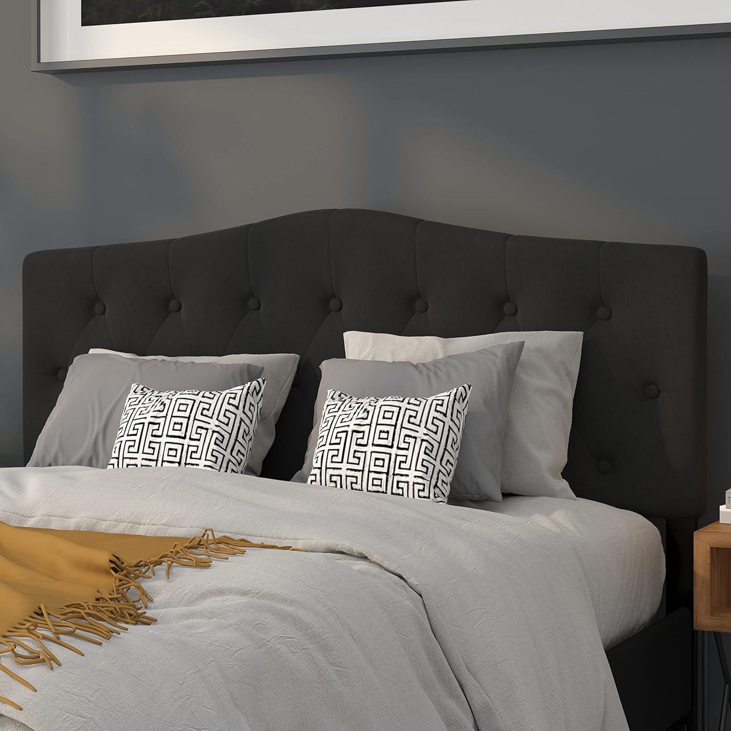 imageFlash Furniture Cambridge Tufted Upholstered Full Size Headboard in Dark Gray FabricBlack