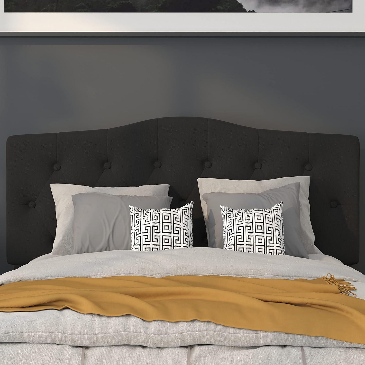 imageFlash Furniture Cambridge Tufted Upholstered Full Size Headboard in Dark Gray FabricBlack