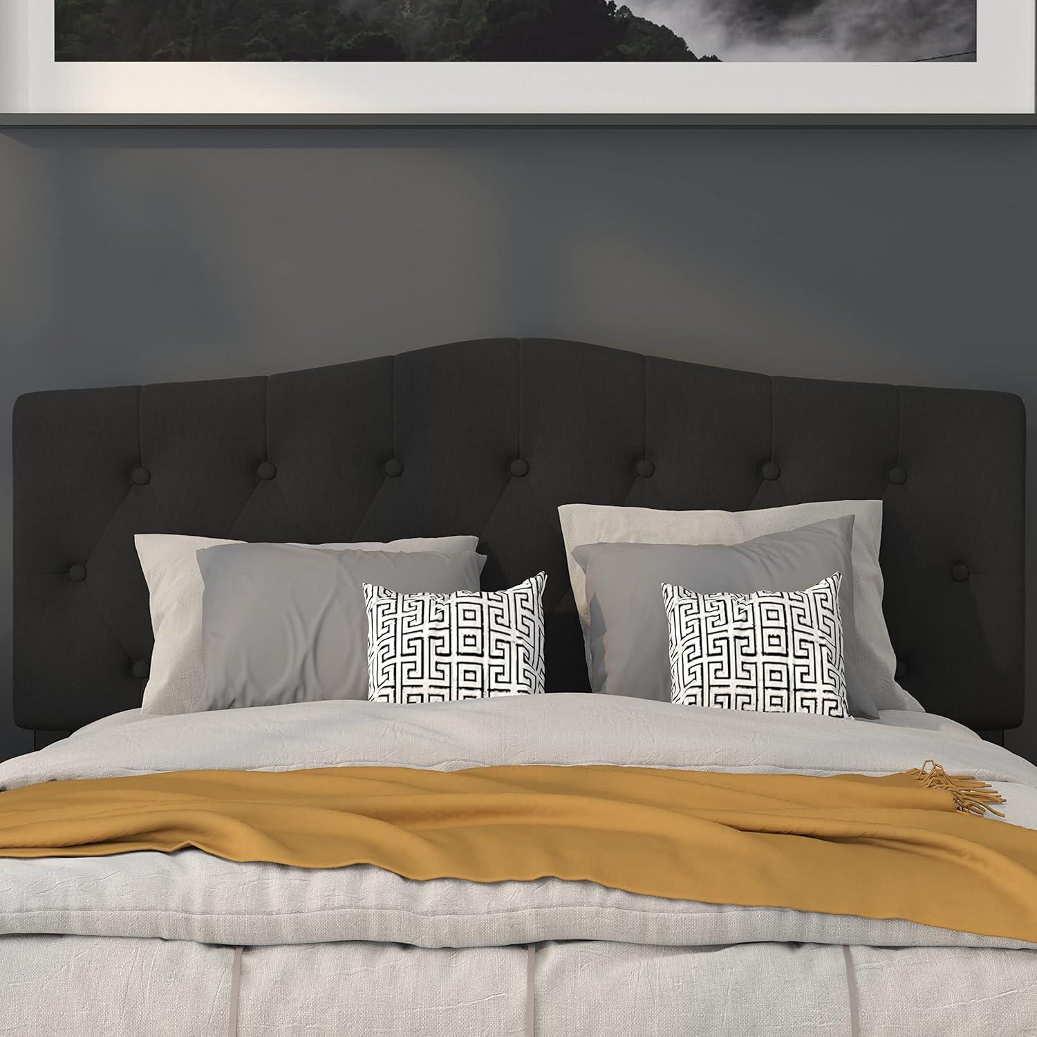 imageFlash Furniture Cambridge Tufted Upholstered Full Size Headboard in Dark Gray FabricBlack