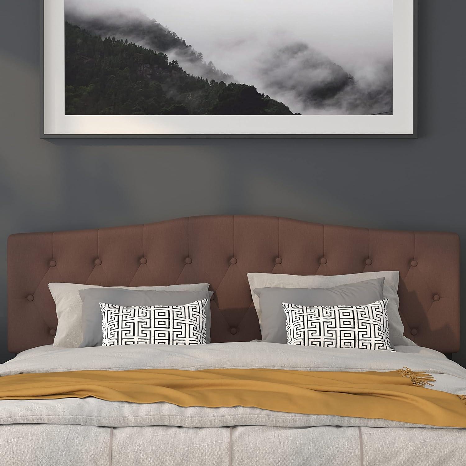 imageFlash Furniture Cambridge Tufted Upholstered Full Size Headboard in Dark Gray FabricCamel