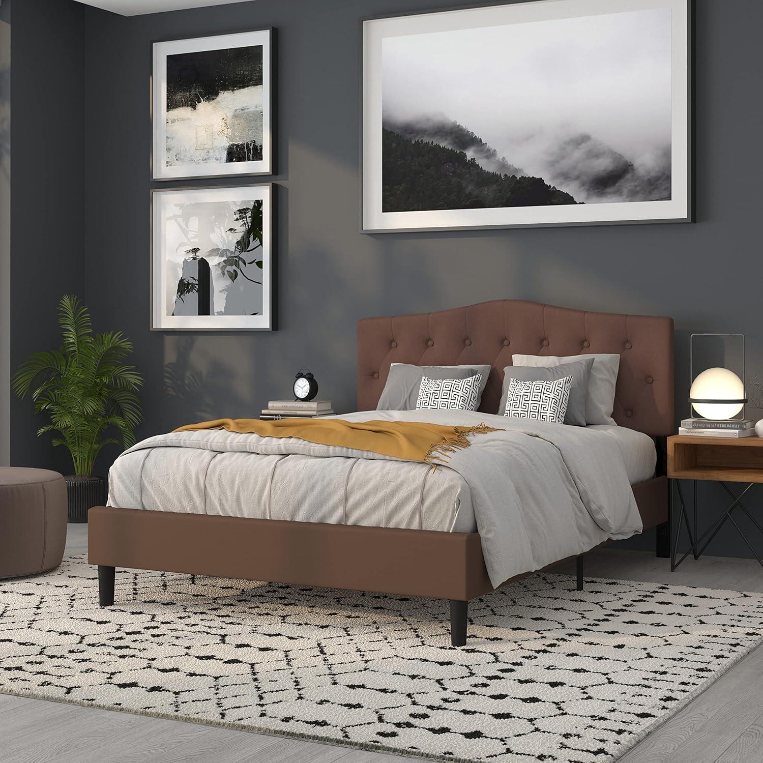 imageFlash Furniture Cambridge Tufted Upholstered Full Size Headboard in Dark Gray FabricCamel