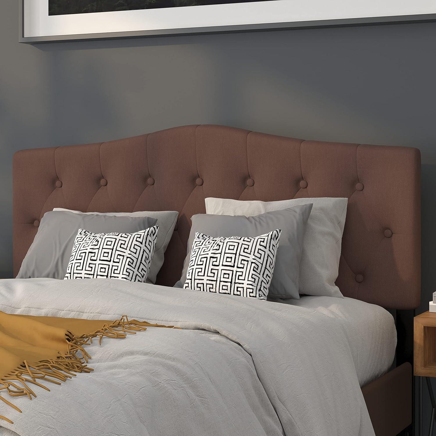 imageFlash Furniture Cambridge Tufted Upholstered Full Size Headboard in Dark Gray FabricCamel