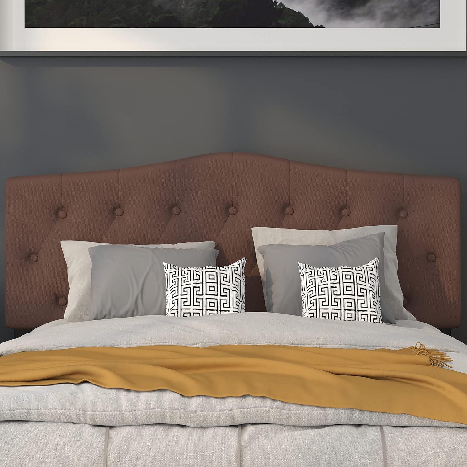 imageFlash Furniture Cambridge Tufted Upholstered Full Size Headboard in Dark Gray FabricCamel