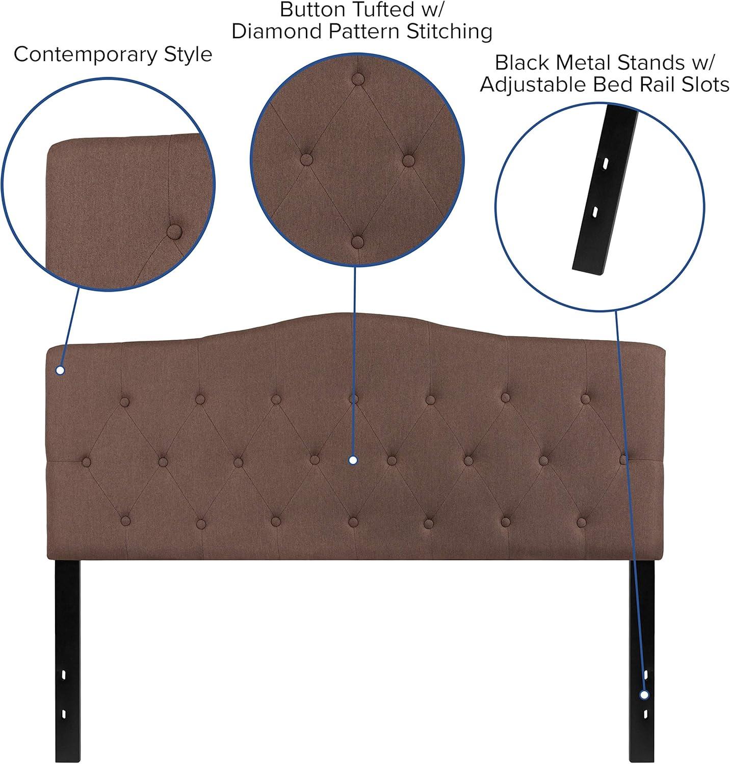 imageFlash Furniture Cambridge Tufted Upholstered Full Size Headboard in Dark Gray FabricCamel