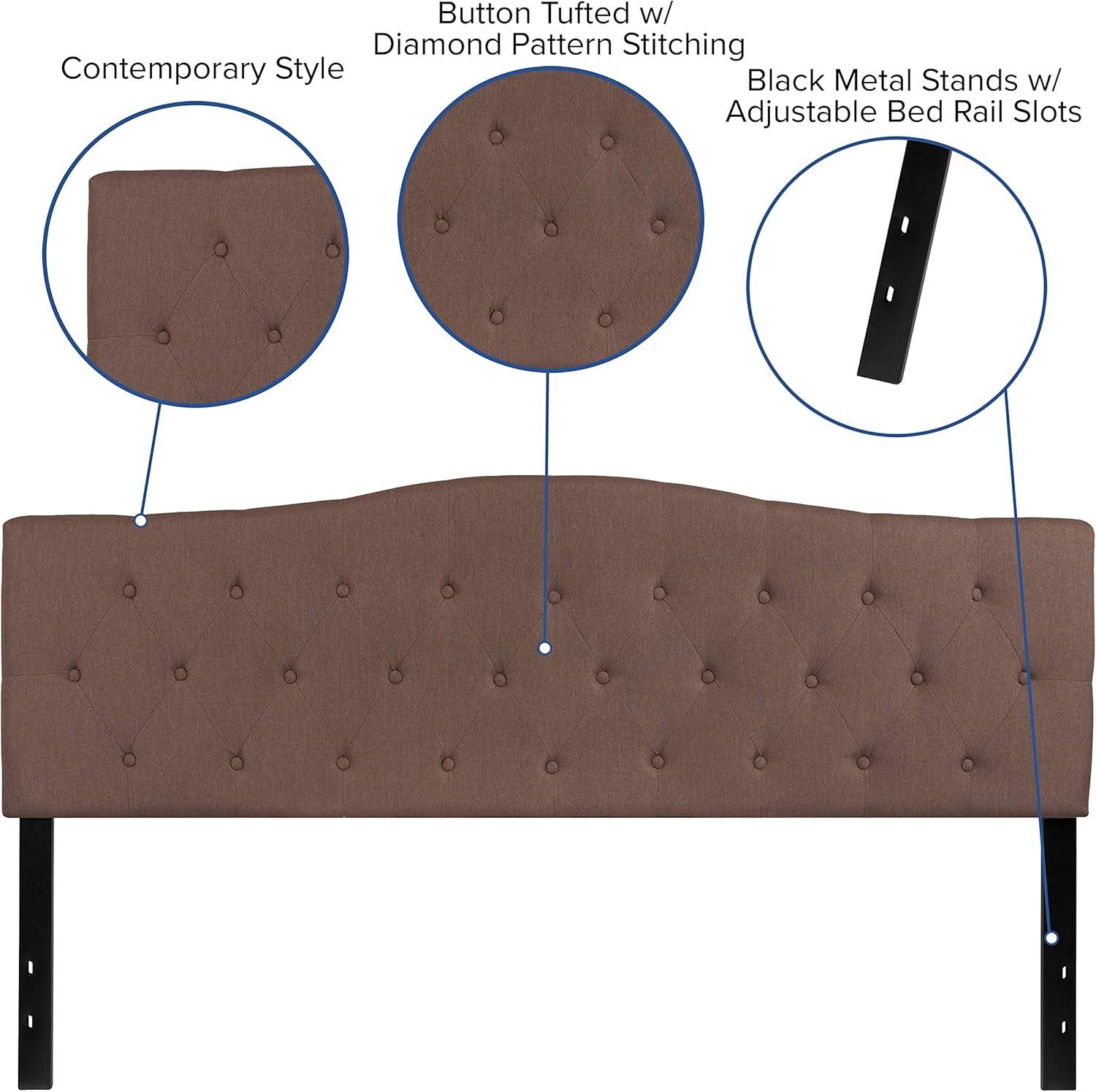 imageFlash Furniture Cambridge Tufted Upholstered Full Size Headboard in Dark Gray FabricCamel