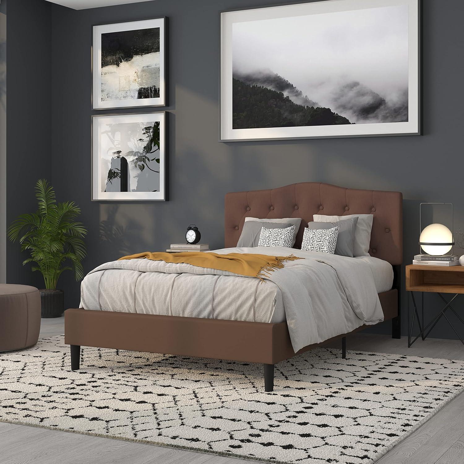 imageFlash Furniture Cambridge Tufted Upholstered Full Size Headboard in Dark Gray FabricCamel