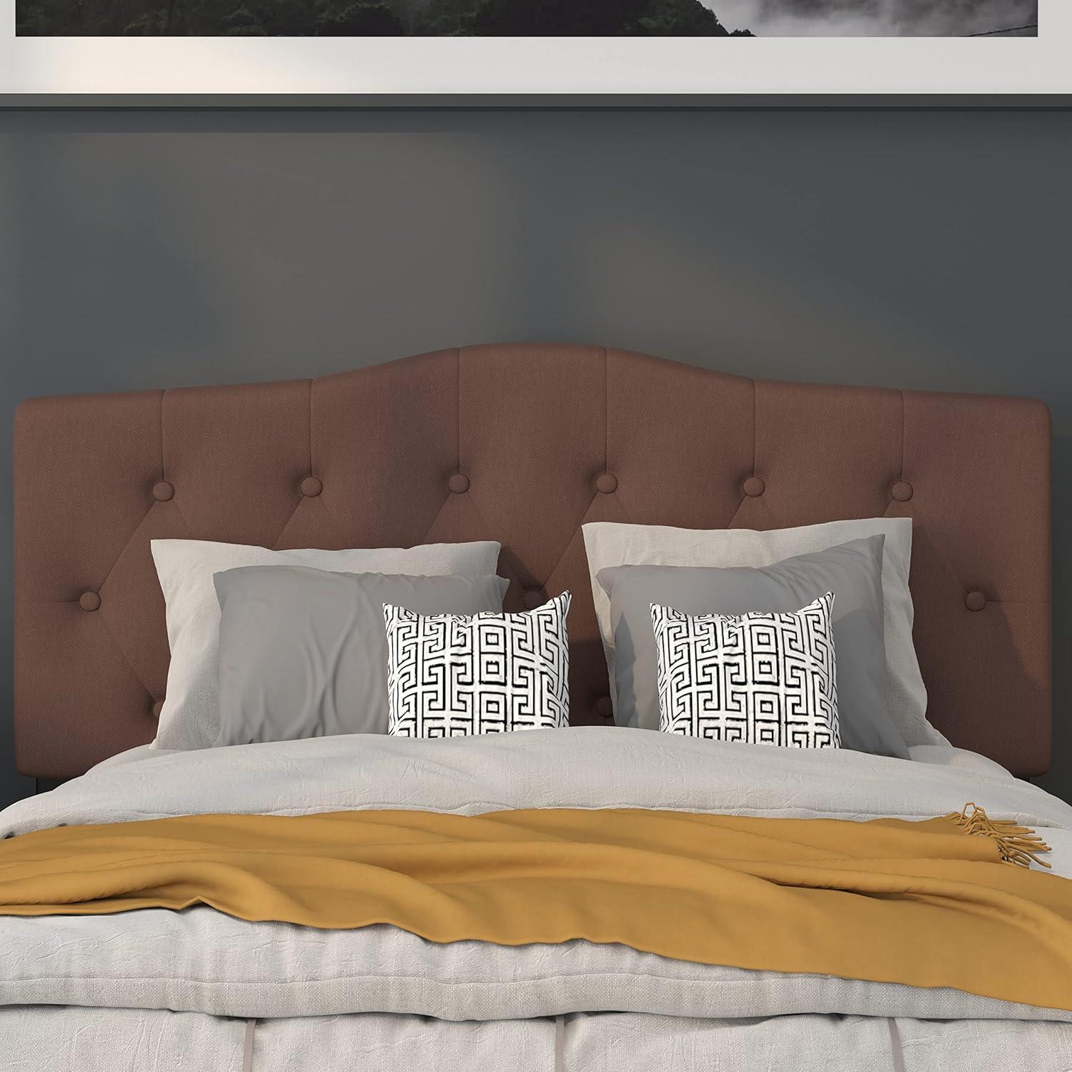 imageFlash Furniture Cambridge Tufted Upholstered Full Size Headboard in Dark Gray FabricCamel