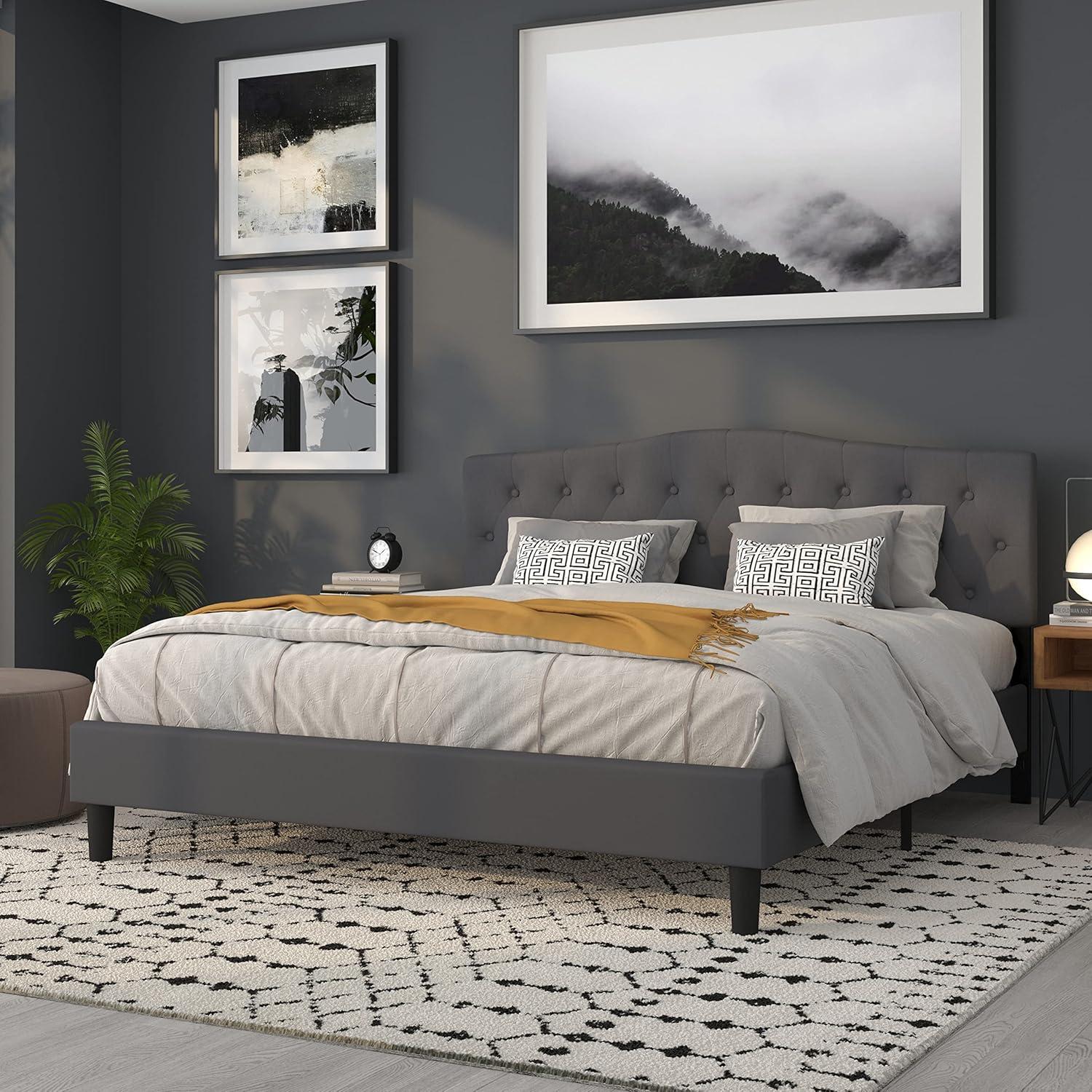 imageFlash Furniture Cambridge Tufted Upholstered Full Size Headboard in Dark Gray FabricDark Gray