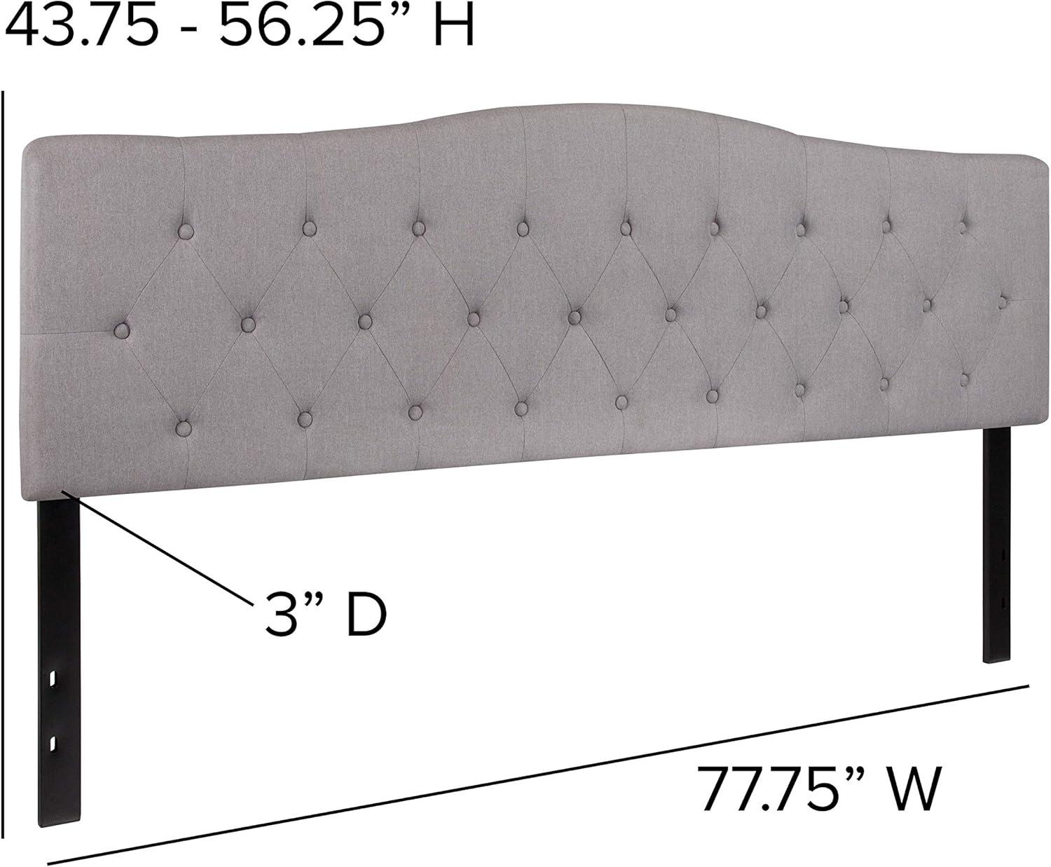 imageFlash Furniture Cambridge Tufted Upholstered Full Size Headboard in Dark Gray FabricLight Gray