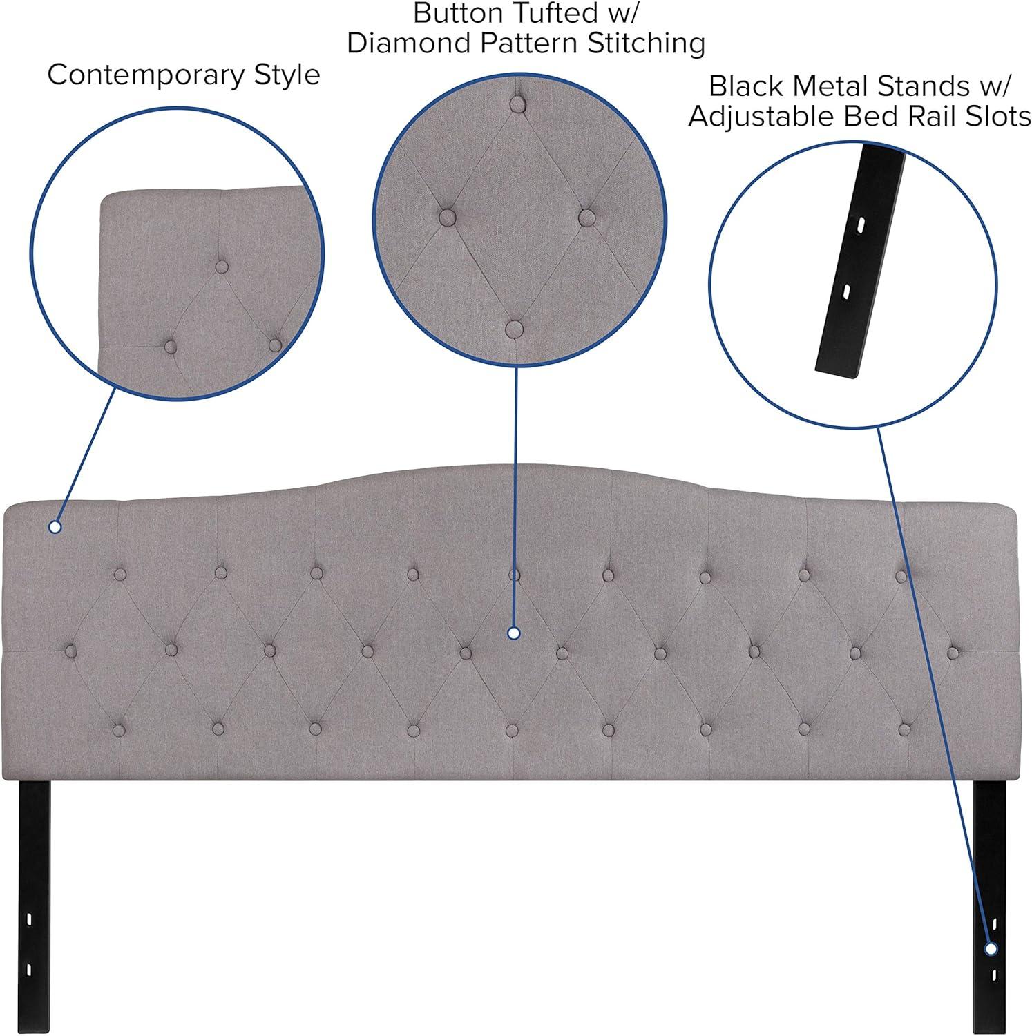 imageFlash Furniture Cambridge Tufted Upholstered Full Size Headboard in Dark Gray FabricLight Gray