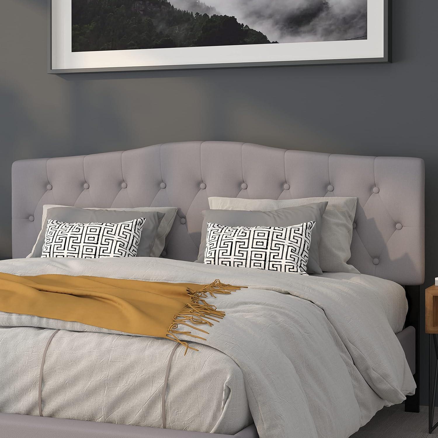 imageFlash Furniture Cambridge Tufted Upholstered Full Size Headboard in Dark Gray FabricLight Gray
