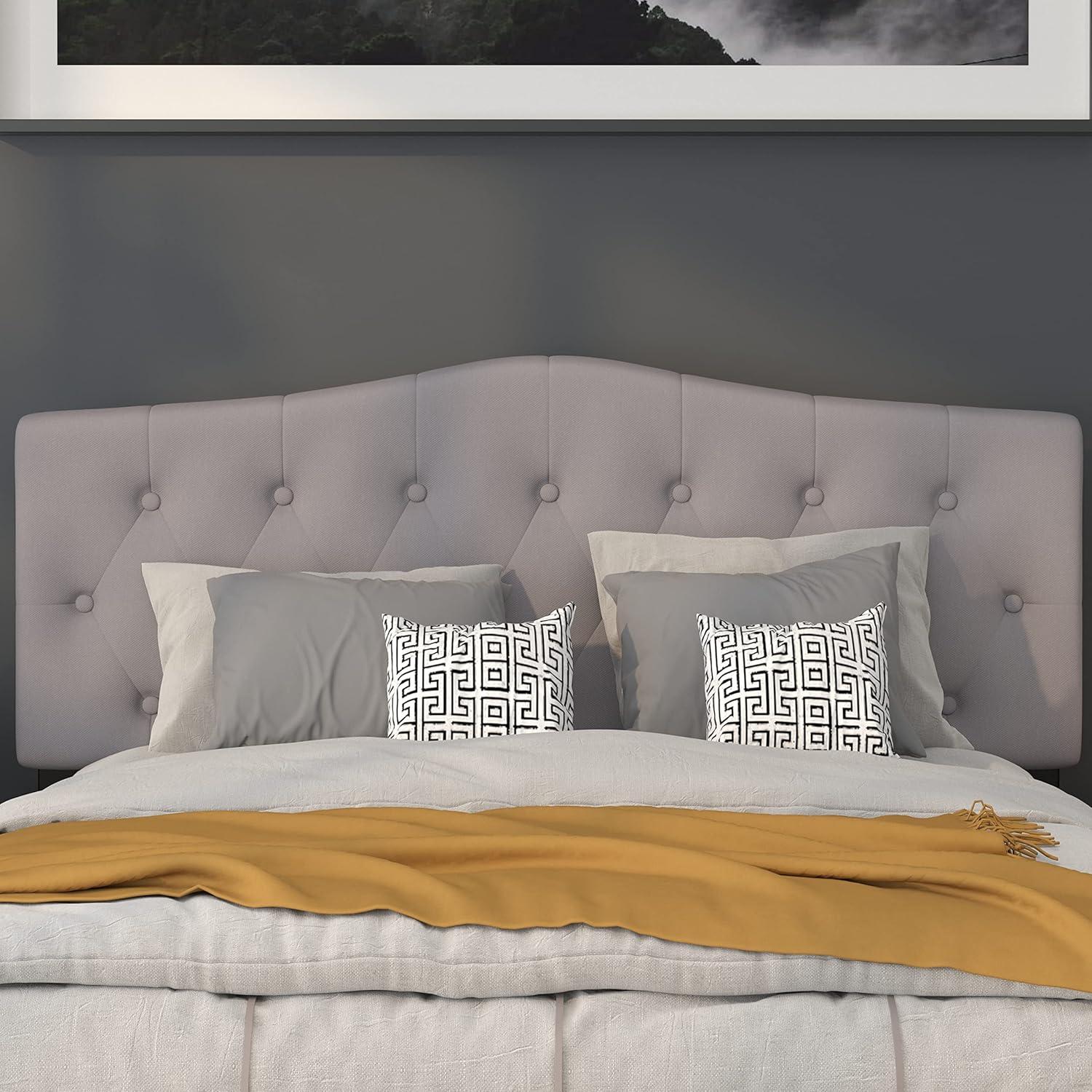 imageFlash Furniture Cambridge Tufted Upholstered Full Size Headboard in Dark Gray FabricLight Gray