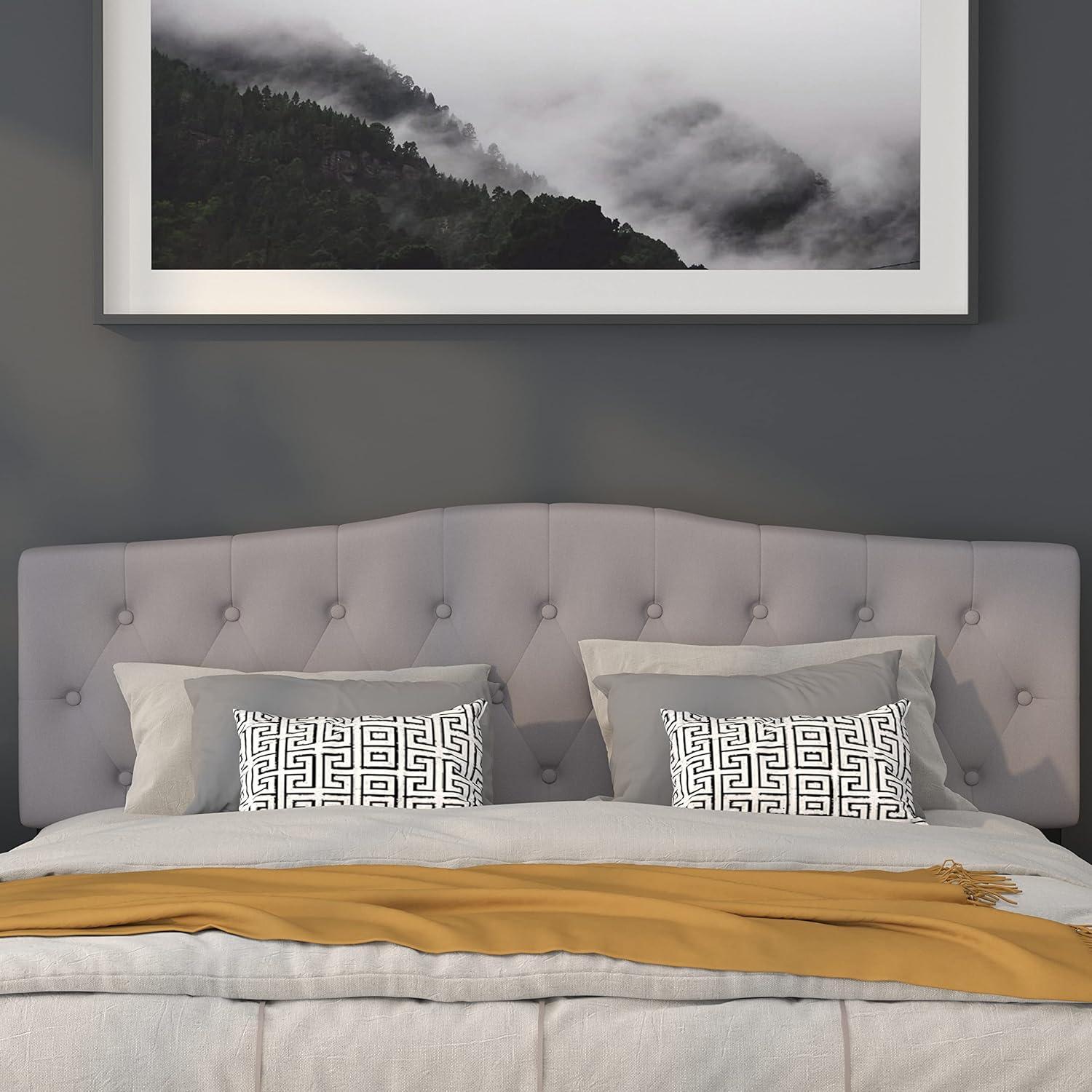 imageFlash Furniture Cambridge Tufted Upholstered Full Size Headboard in Dark Gray FabricLight Gray