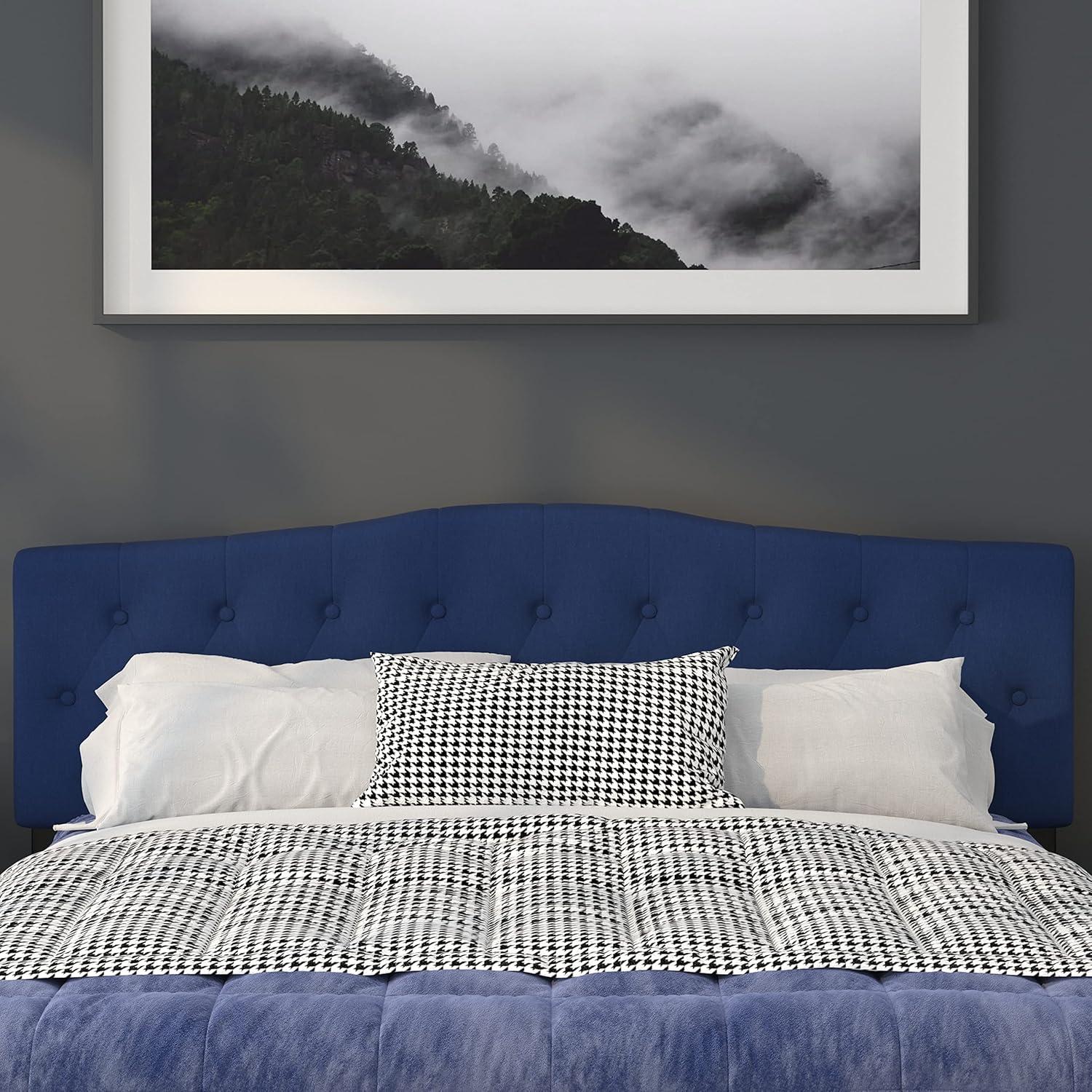 imageFlash Furniture Cambridge Tufted Upholstered Full Size Headboard in Dark Gray FabricNavy