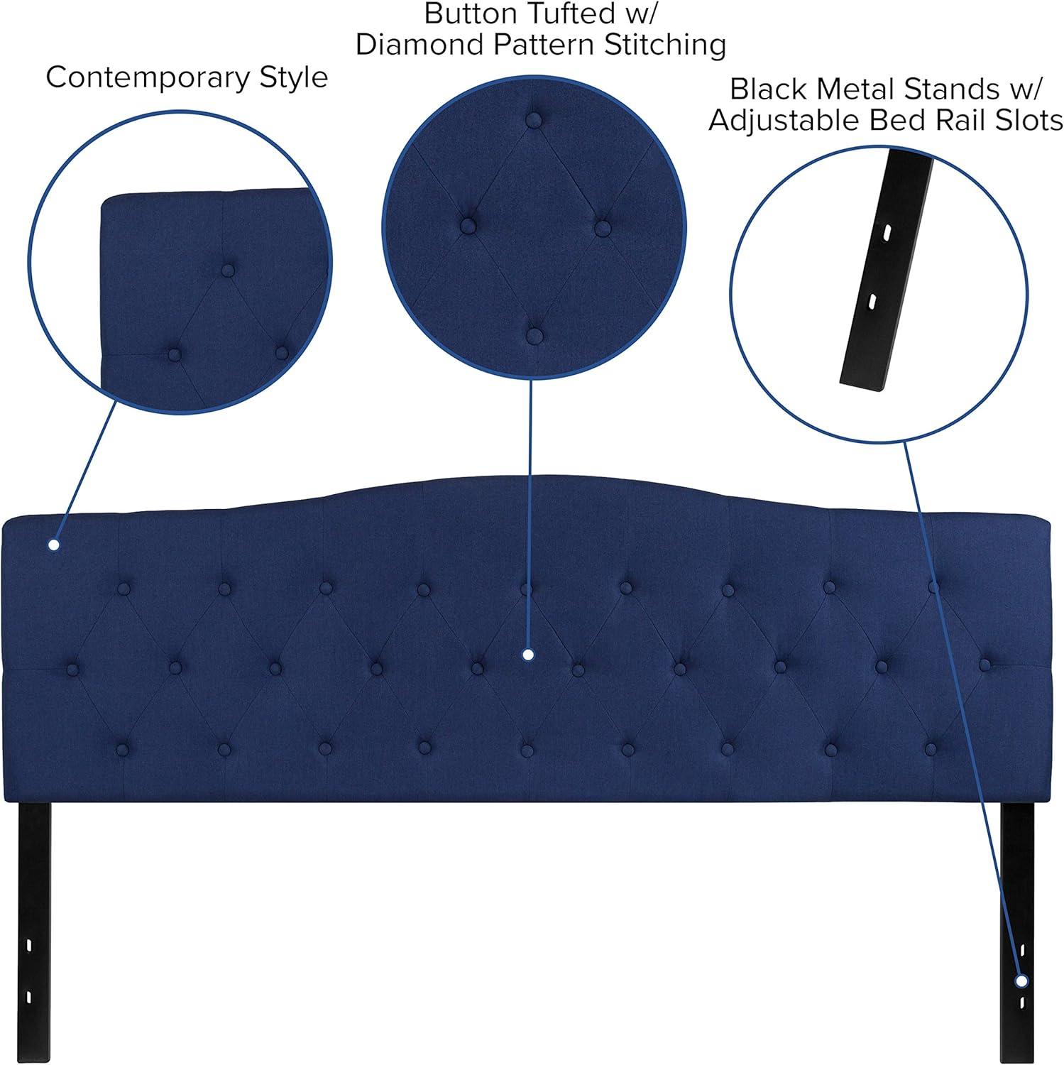 imageFlash Furniture Cambridge Tufted Upholstered Full Size Headboard in Dark Gray FabricNavy