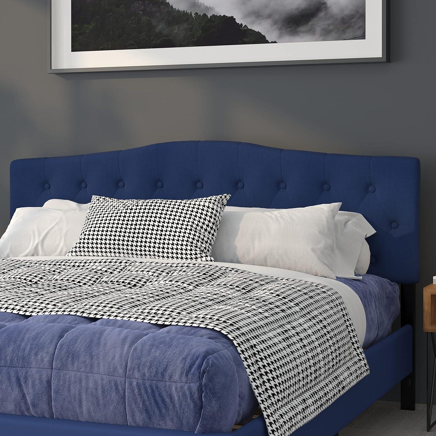 imageFlash Furniture Cambridge Tufted Upholstered Full Size Headboard in Dark Gray FabricNavy