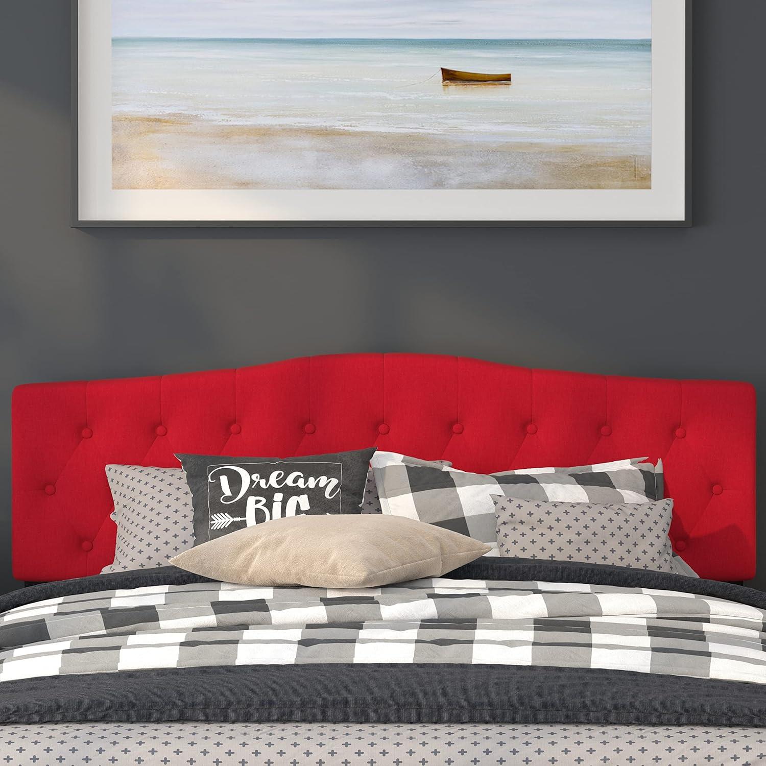 imageFlash Furniture Cambridge Tufted Upholstered Full Size Headboard in Dark Gray FabricRed