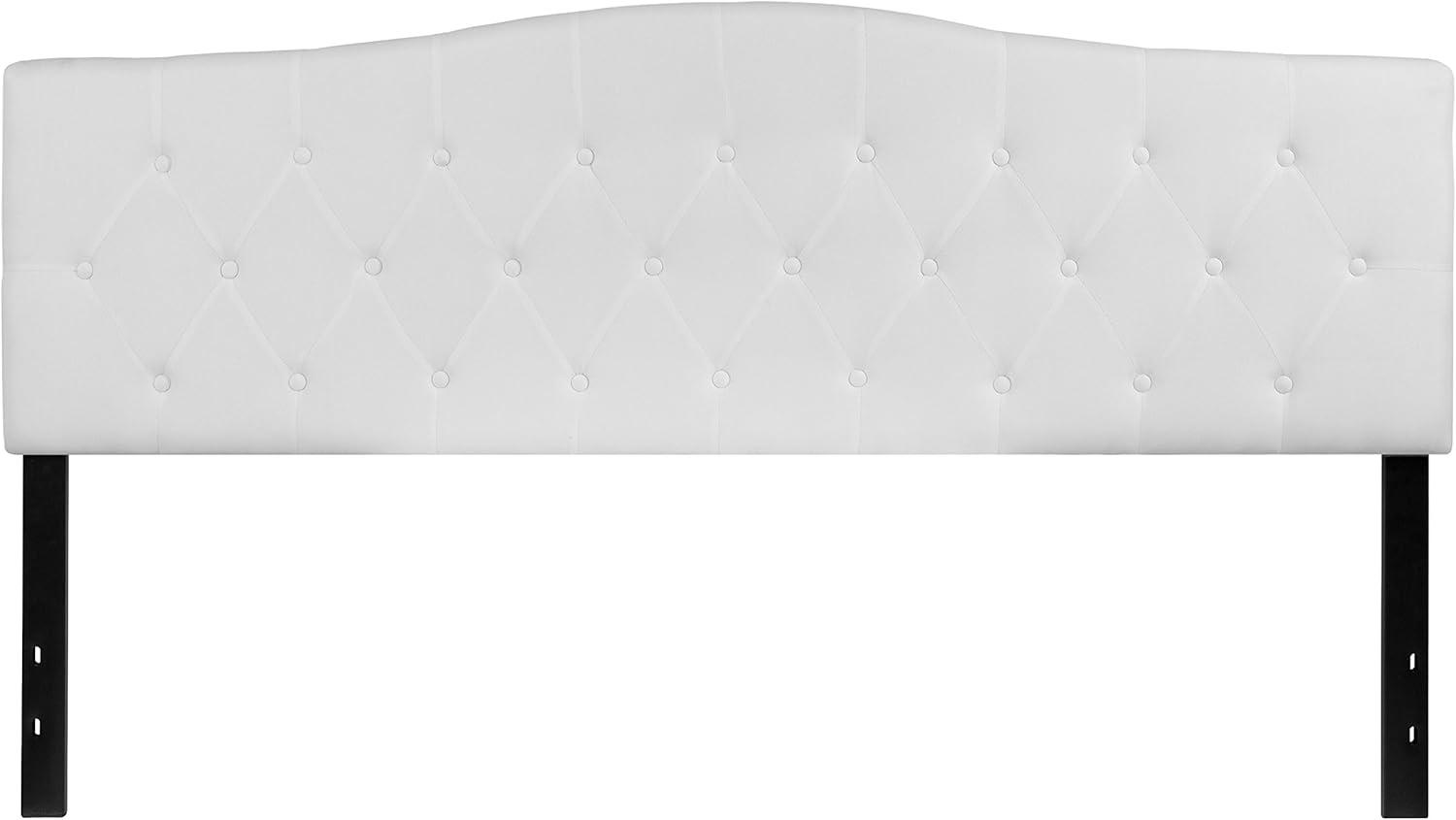imageFlash Furniture Cambridge Tufted Upholstered Full Size Headboard in Dark Gray FabricWhite