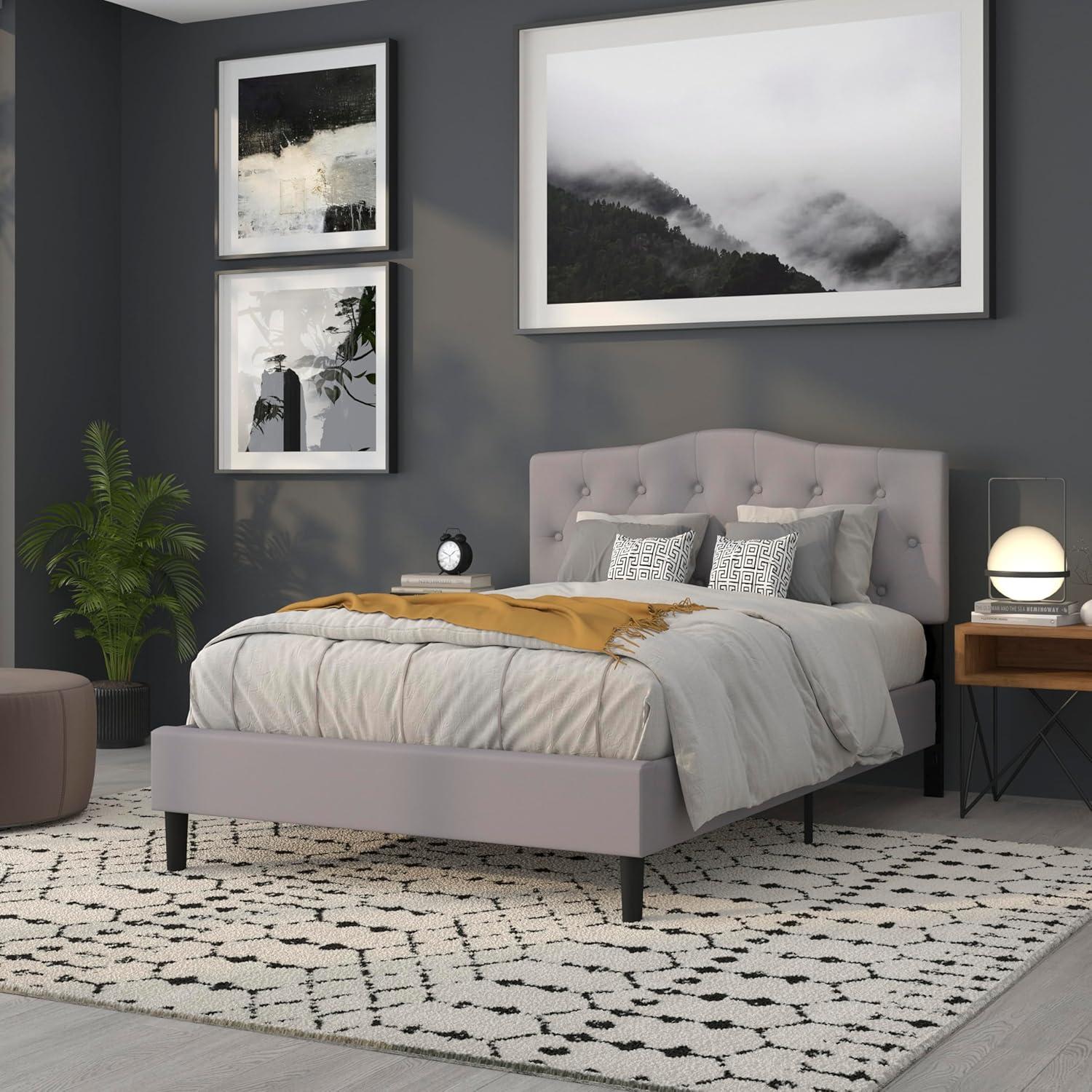 imageFlash Furniture Cambridge Tufted Upholstered Full Size Headboard in Light Gray FabricLight Gray