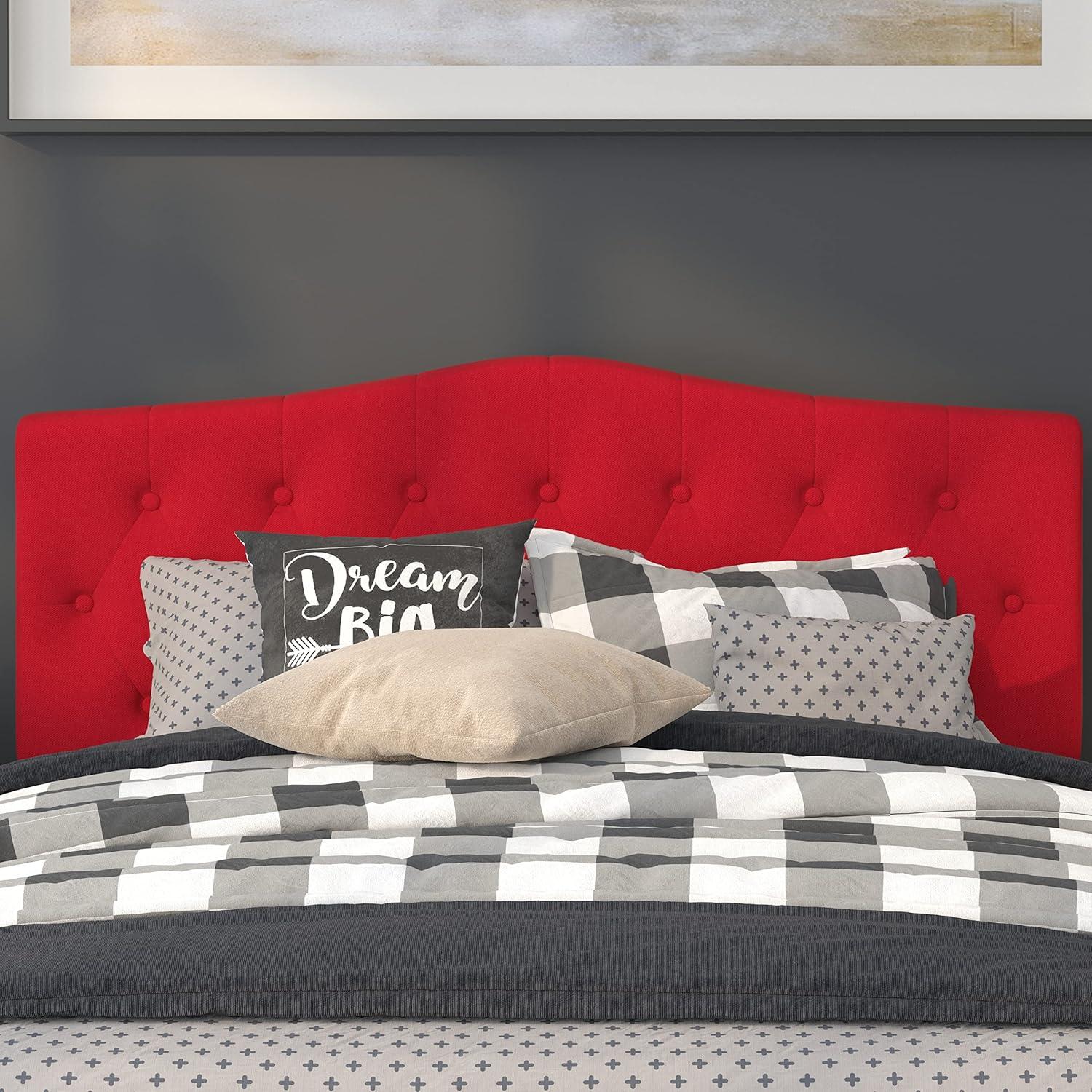 imageFlash Furniture Cambridge Tufted Upholstered Full Size Headboard in Light Gray FabricRed
