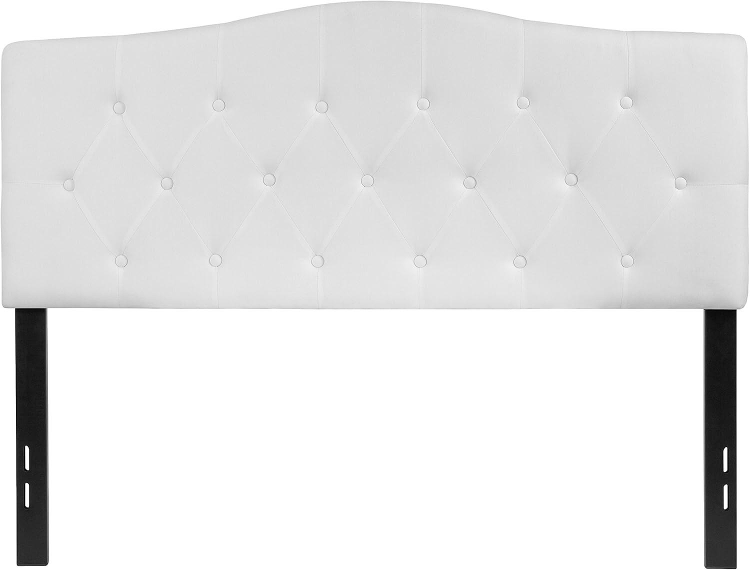 imageFlash Furniture Cambridge Tufted Upholstered Headboard for Full Size Bed Contemporary Fabric Tufted Headboard with Adjustable Height White