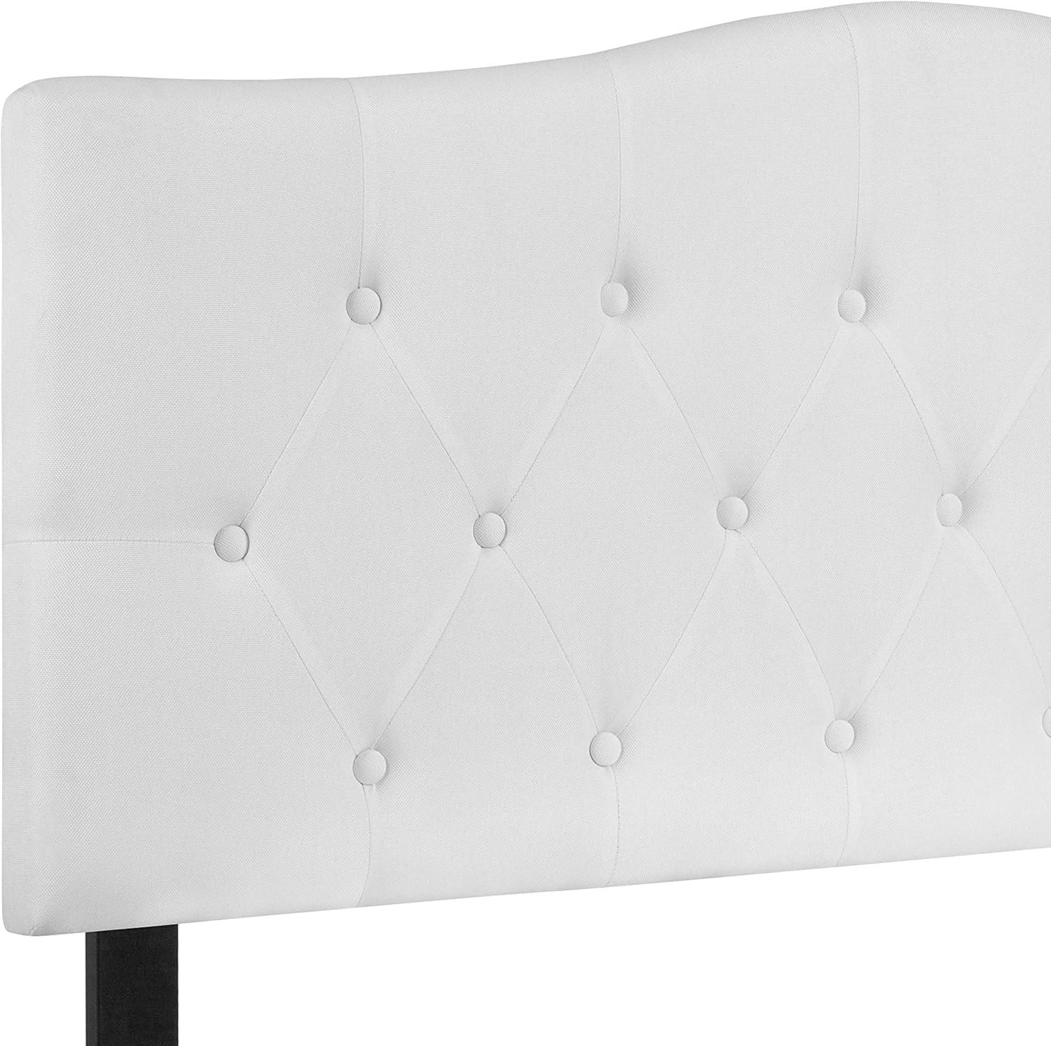 imageFlash Furniture Cambridge Tufted Upholstered Headboard for Full Size Bed Contemporary Fabric Tufted Headboard with Adjustable Height White