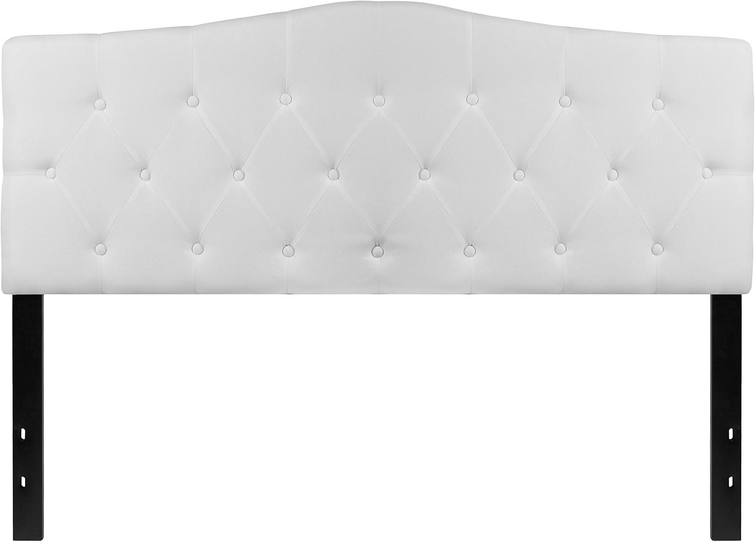 imageFlash Furniture Cambridge Tufted Upholstered Headboard for Queen Size Bed Contemporary Fabric Tufted Headboard with Adjustable Height White