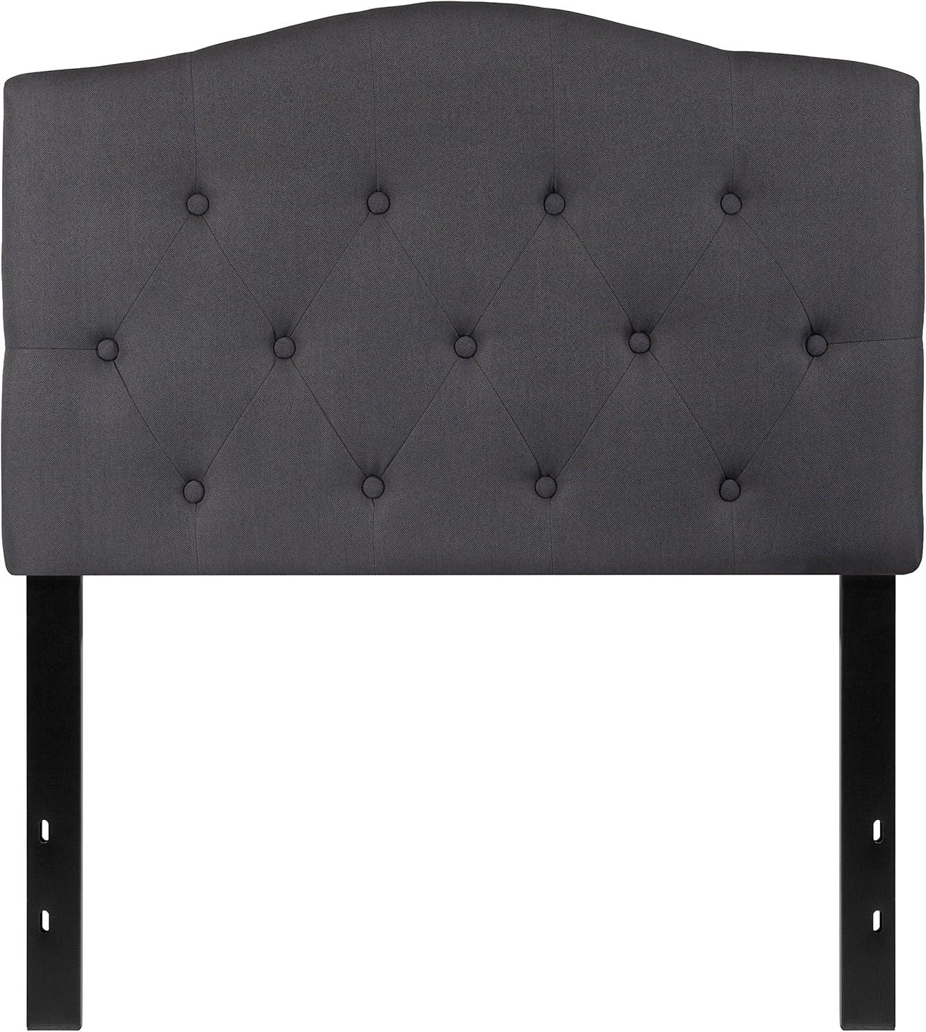 imageFlash Furniture Cambridge Tufted Upholstered Twin Size Headboard in White FabricDark Gray