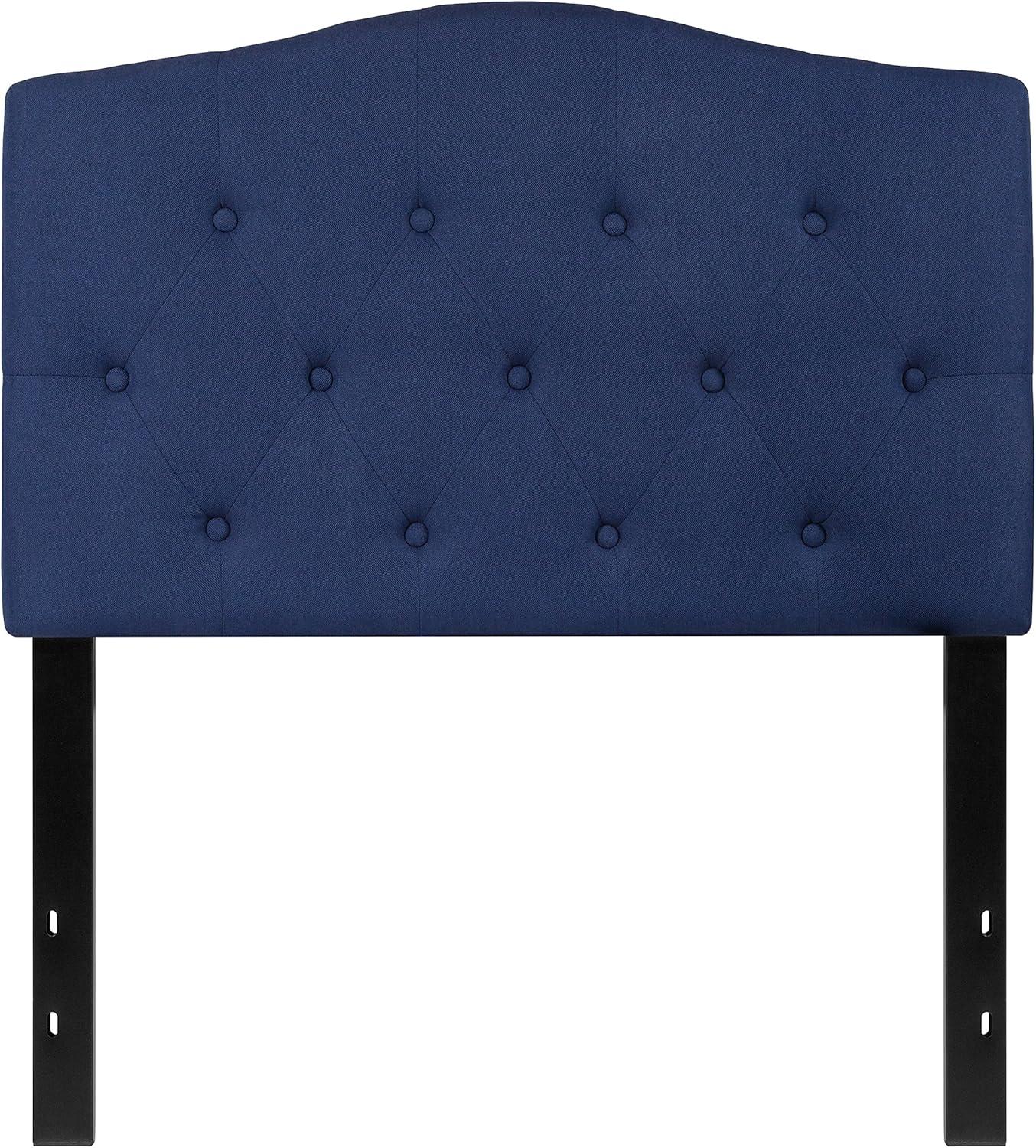 imageFlash Furniture Cambridge Tufted Upholstered Twin Size Headboard in White FabricNavy