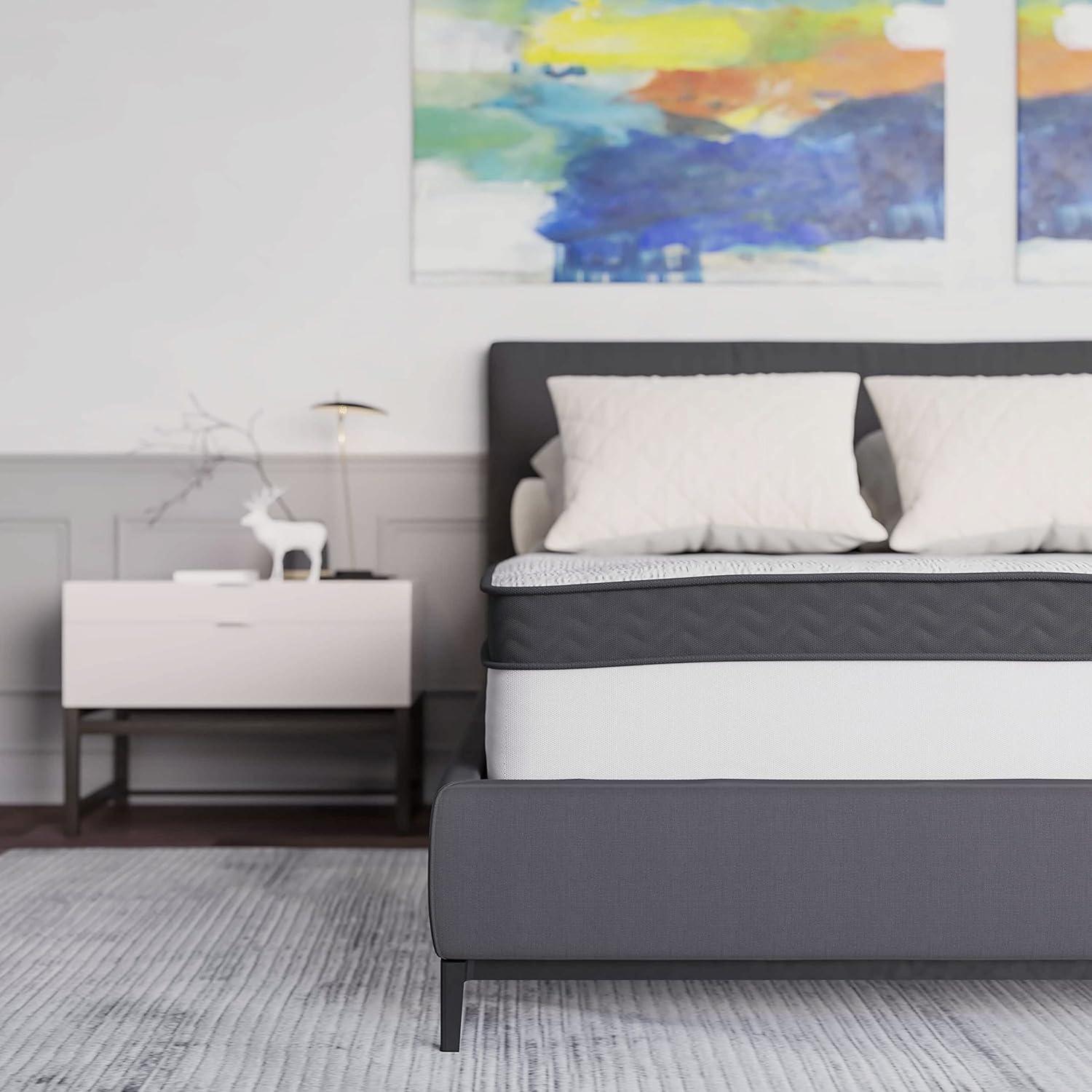 imageFlash Furniture Capri Comfortable Sleep 12 Inch CertiPURUS Certified Memory Foam ampamp Pocket Spring Mattress Full Mattress in a Box WhiteFull