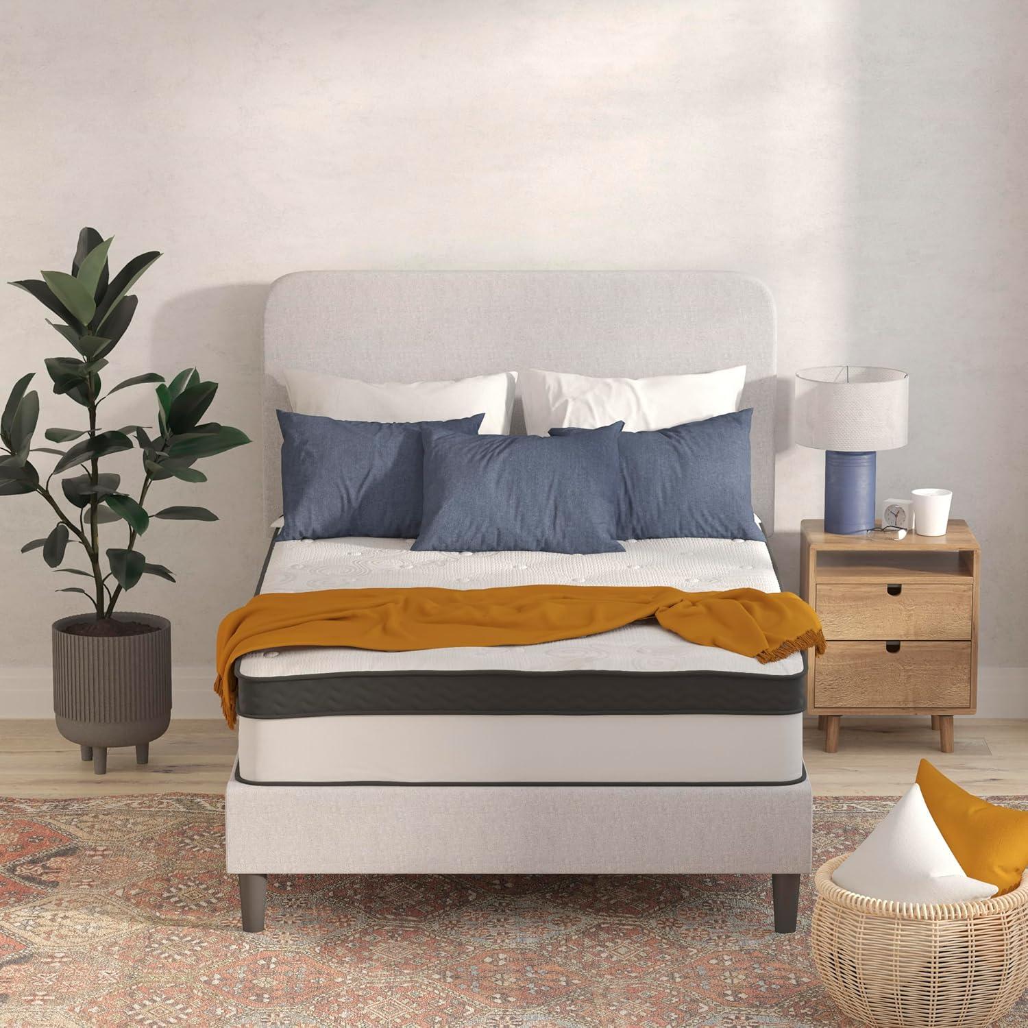 imageFlash Furniture Capri Comfortable Sleep 12 Inch CertiPURUS Certified Memory Foam ampamp Pocket Spring Mattress Full Mattress in a Box WhiteFull