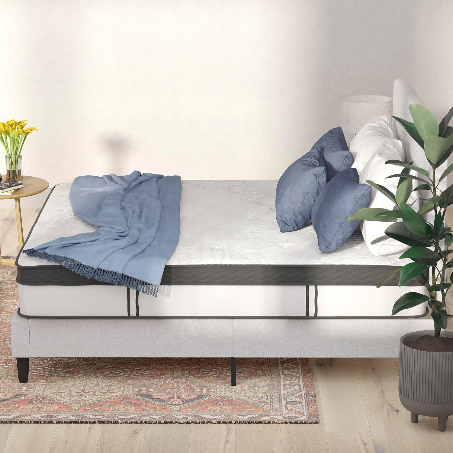 imageFlash Furniture Capri Comfortable Sleep 12 Inch CertiPURUS Certified Memory Foam ampamp Pocket Spring Mattress Full Mattress in a Box WhiteKing