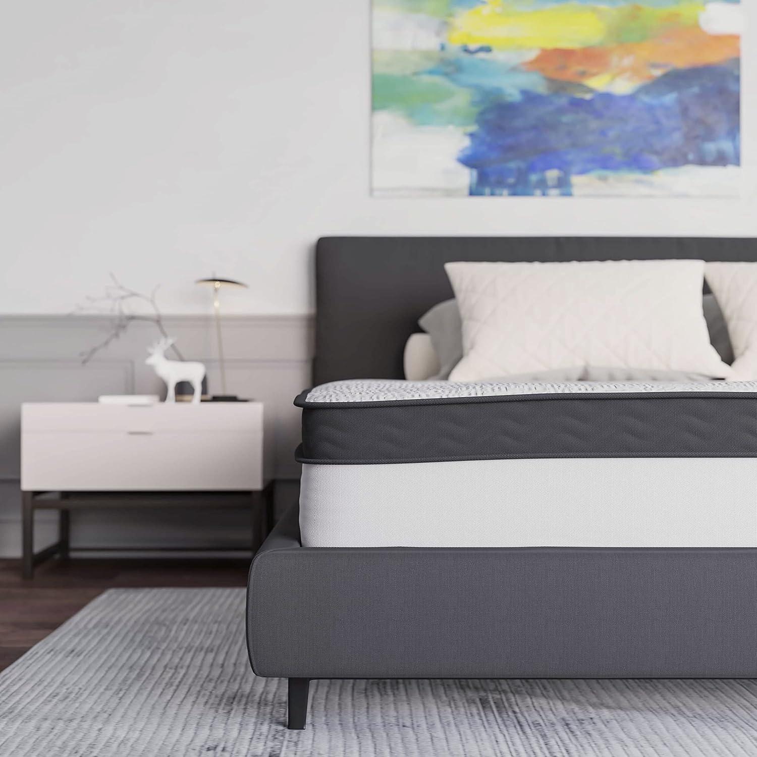 imageFlash Furniture Capri Comfortable Sleep 12 Inch CertiPURUS Certified Memory Foam ampamp Pocket Spring Mattress Full Mattress in a Box WhiteKing
