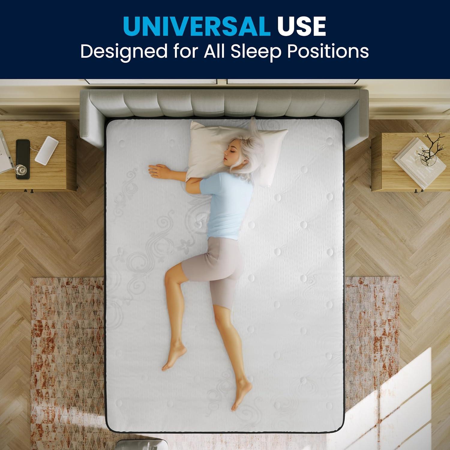 imageFlash Furniture Capri Comfortable Sleep 12 Inch CertiPURUS Certified Memory Foam ampamp Pocket Spring Mattress Full Mattress in a Box WhiteQueen