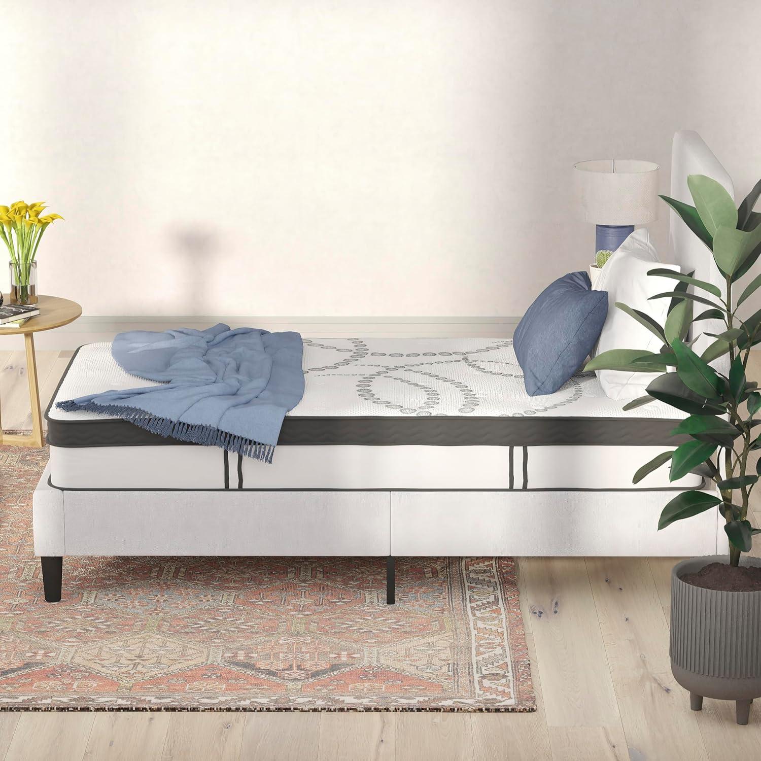 imageFlash Furniture Capri Comfortable Sleep 12quot Hybrid Pocket Spring and Foam Mattress Foam Pocket Spring Hybrid Mattress for Pressure Relief QueenTwin