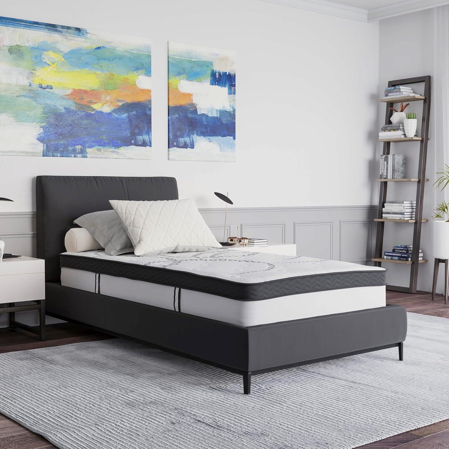 imageFlash Furniture Capri Comfortable Sleep 12quot Hybrid Pocket Spring and Foam Mattress Foam Pocket Spring Hybrid Mattress for Pressure Relief QueenTwin