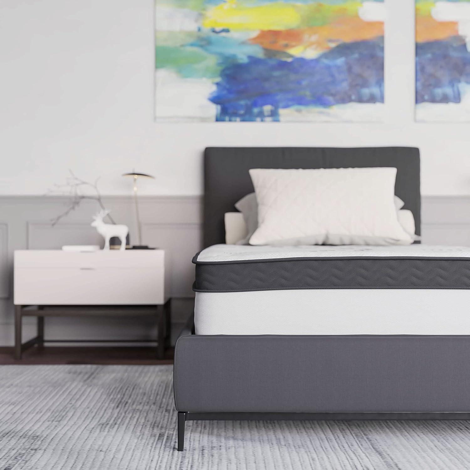 imageFlash Furniture Capri Comfortable Sleep 12quot Hybrid Pocket Spring and Foam Mattress Foam Pocket Spring Hybrid Mattress for Pressure Relief QueenTwin