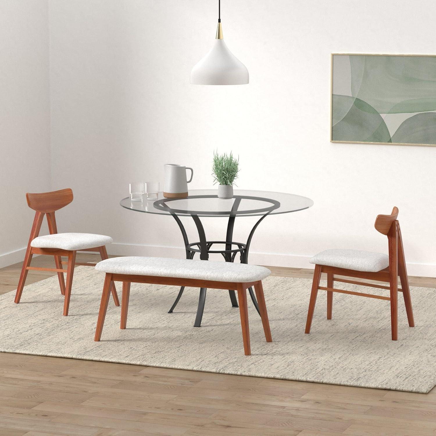imageFlash Furniture Carlisle 42 Round Glass Dining Table with Silver Metal FrameClearBlack