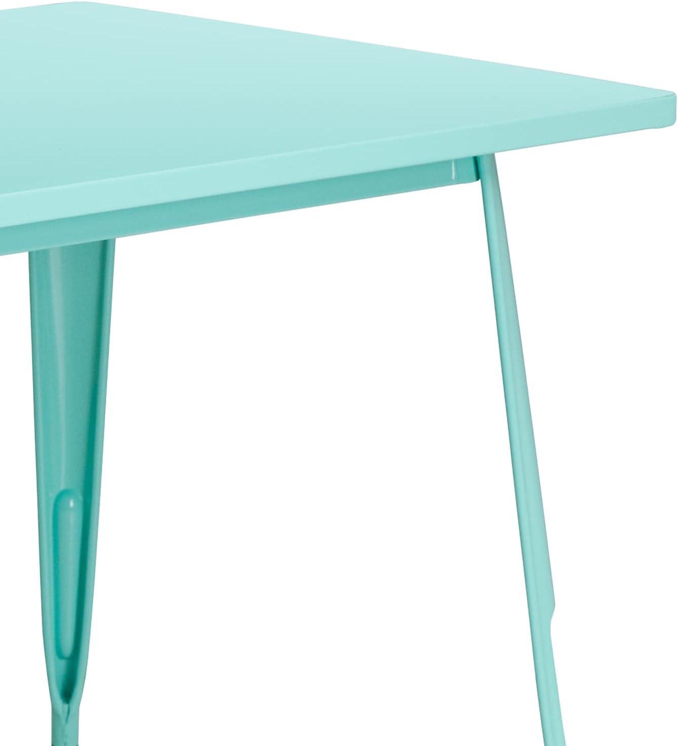 imageFlash Furniture Charis Commercial Grade 315quot x 63quot Rectangular Silver Metal IndoorOutdoor TableMint Green