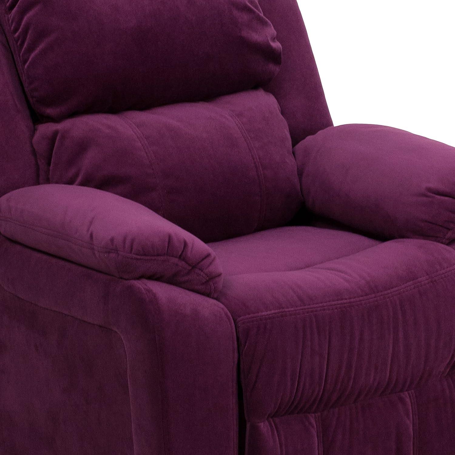 imageFlash Furniture Charlie Microfiber Kids Recliner with FlipUp Storage Arms and Safety Recline Contemporary Reclining Chair for Kids Supports up to 90 lbs PurplePurple Microfiber