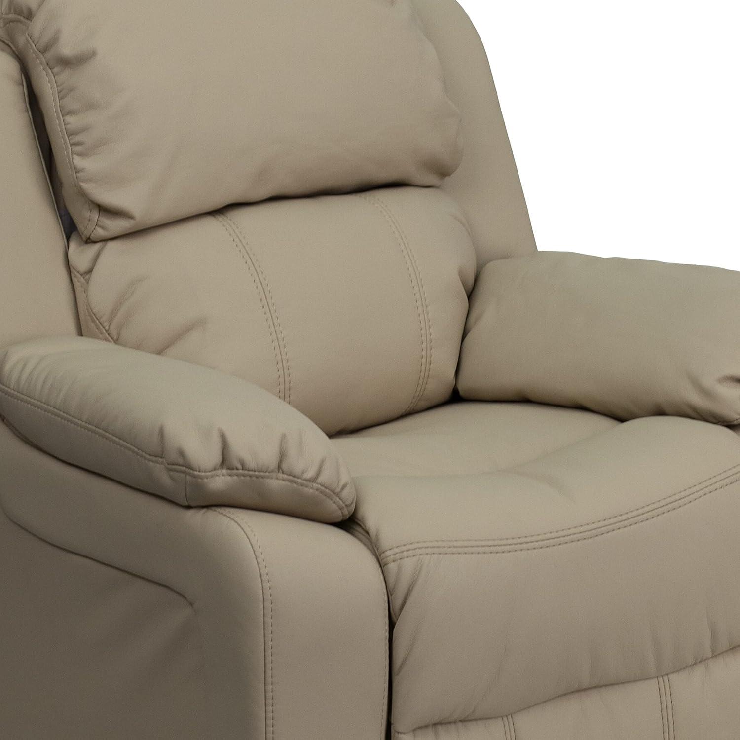 imageFlash Furniture Charlie Microfiber Kids Recliner with FlipUp Storage Arms and Safety Recline Contemporary Reclining Chair for Kids Supports up to 90 lbs PurpleBeige Vinyl