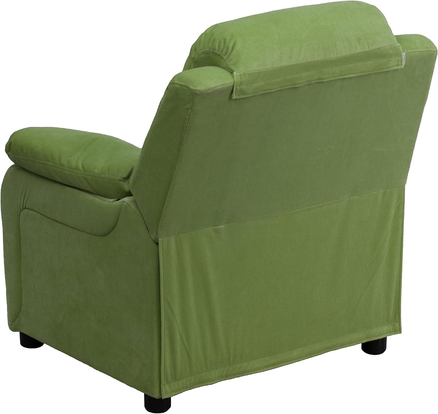 imageFlash Furniture Charlie Microfiber Kids Recliner with FlipUp Storage Arms and Safety Recline Contemporary Reclining Chair for Kids Supports up to 90 lbs PurpleAvocado Microfiber
