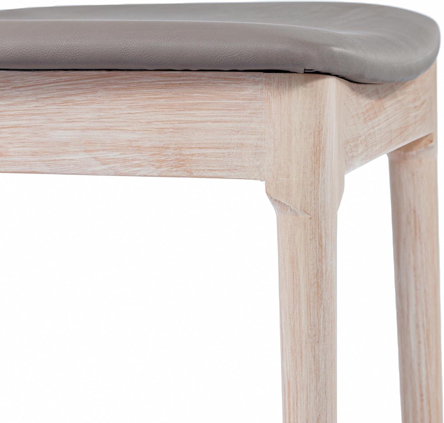 imageFlash Furniture Chester Solid Wood Dining Chair Commercial Grade Restaurant Chair with Curved Spindle Backrest and Vinyl Padded Seat Antique WhiteBeigeBrown Vinyl SeatAntique White Wood Frame