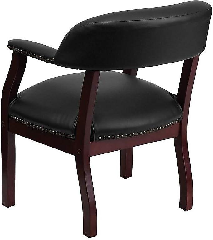 imageFlash Furniture Diamond Black LeatherSoft Conference Chair with Accent Nail TrimBlack Vinyl